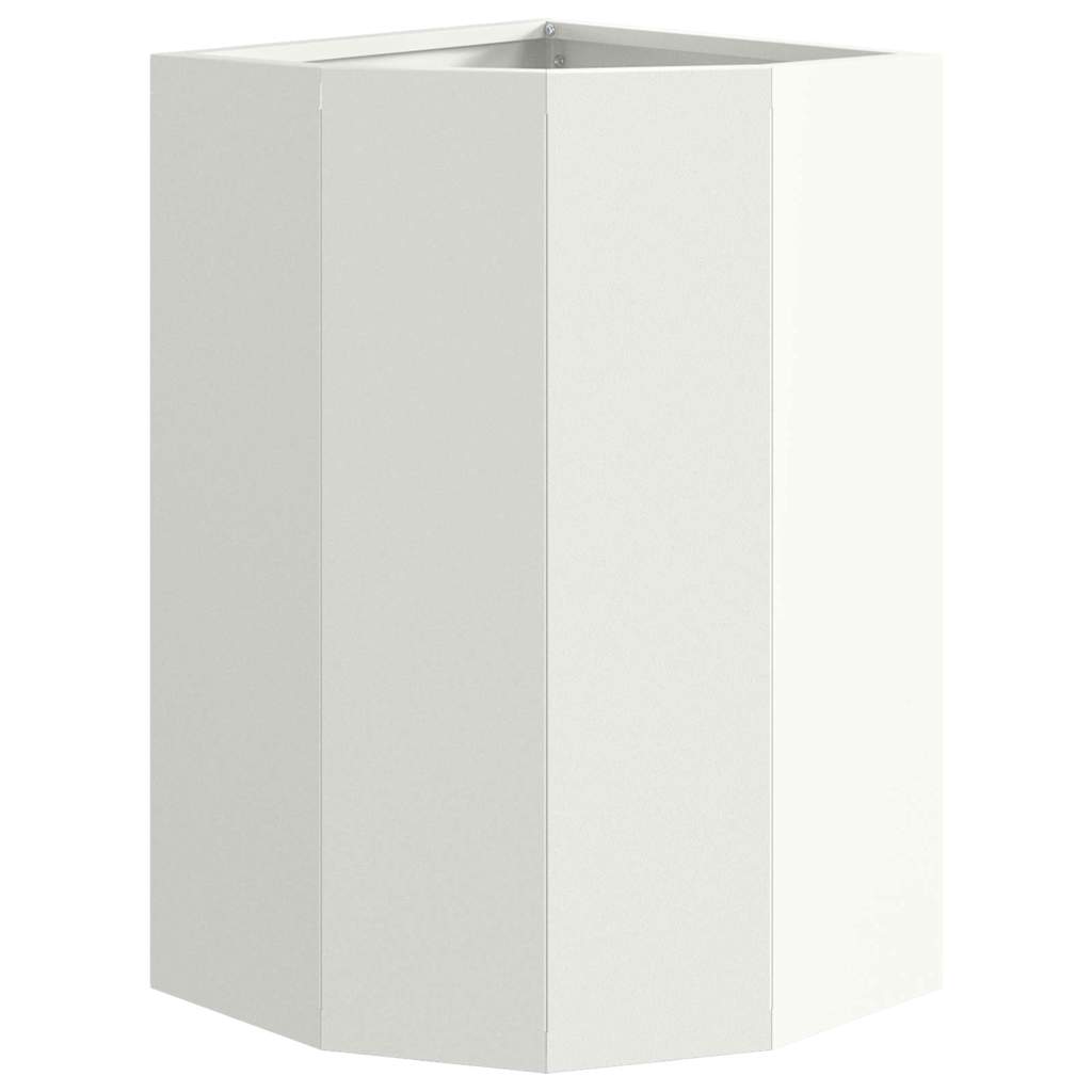 vidaXL Doniczka Różnorożna Biały 30 x 30 x 50 cm Stal