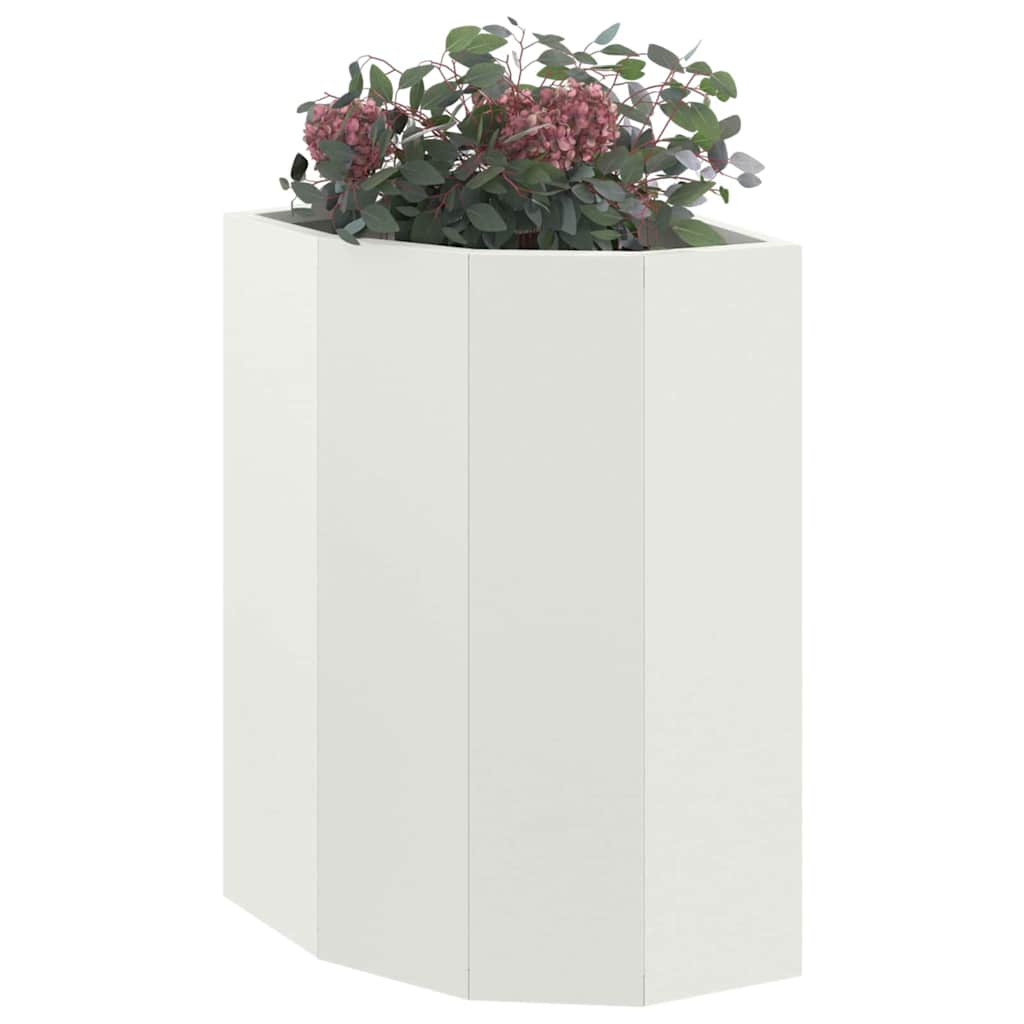 vidaXL Doniczka Różnorożna Biały 30 x 30 x 50 cm Stal