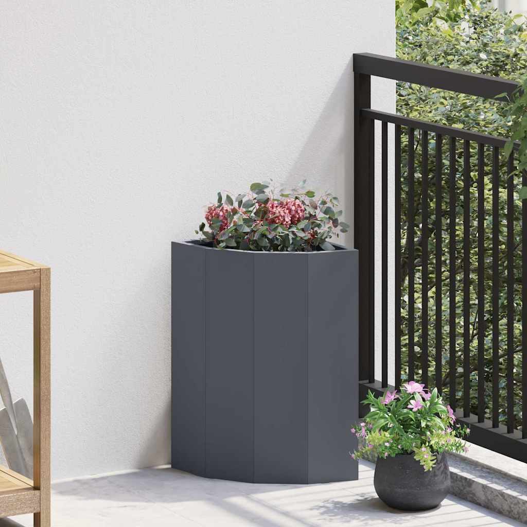vidaXL Doniczka Różnorożna Antracyt 30 x 30 x 50 cm Stal