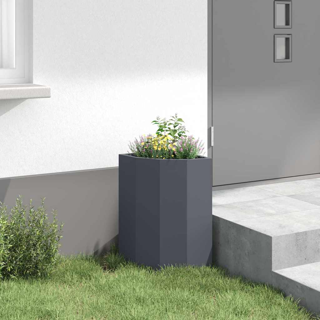 vidaXL Doniczka Różnorożna Antracyt 30 x 30 x 50 cm Stal