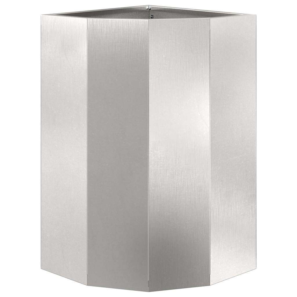 vidaXL Doniczka Różnorożna Srebrny 30 x 30 x 50 cm stal nierdzewna
