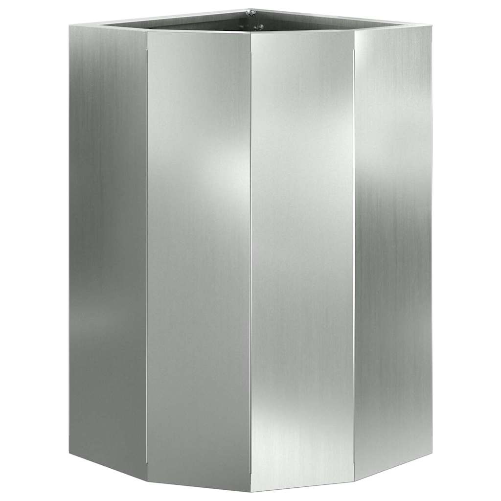 vidaXL Doniczka Różnorożna Srebrny 30 x 30 x 50 cm Stal galwanizowana