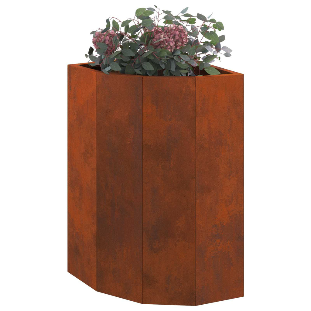vidaXL Doniczka Różnorożna Rdzawy 30 x 30 x 50 cm stal kortenowska