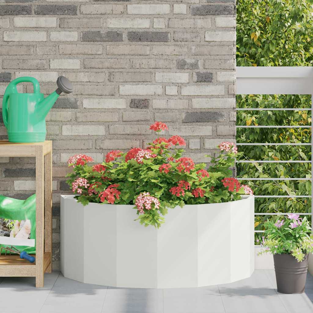 vidaXL Donica Biały 90 x 45 x 35 cm Stal