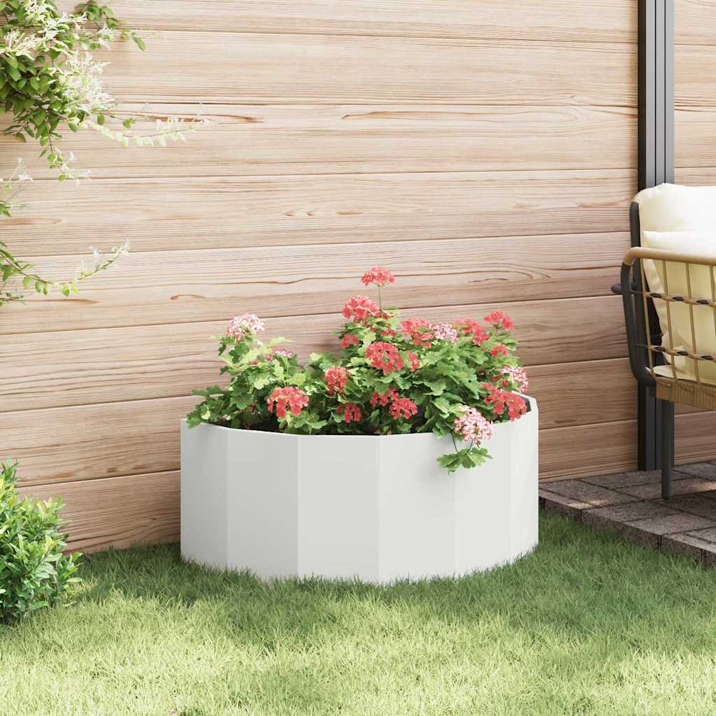 vidaXL Donica Biały 90 x 45 x 35 cm Stal