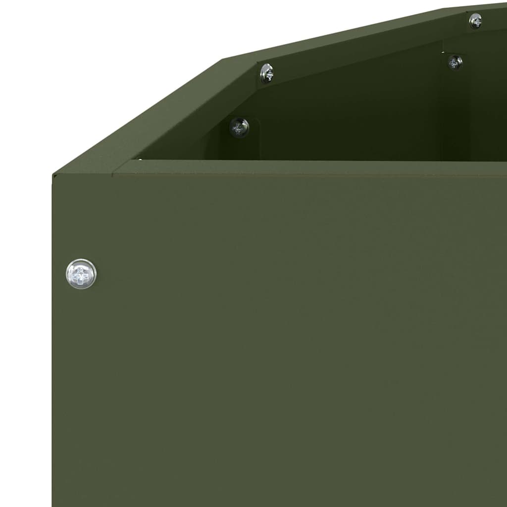 vidaXL Donica Zielony oliwkowy 90 x 45 x 35 cm Stal
