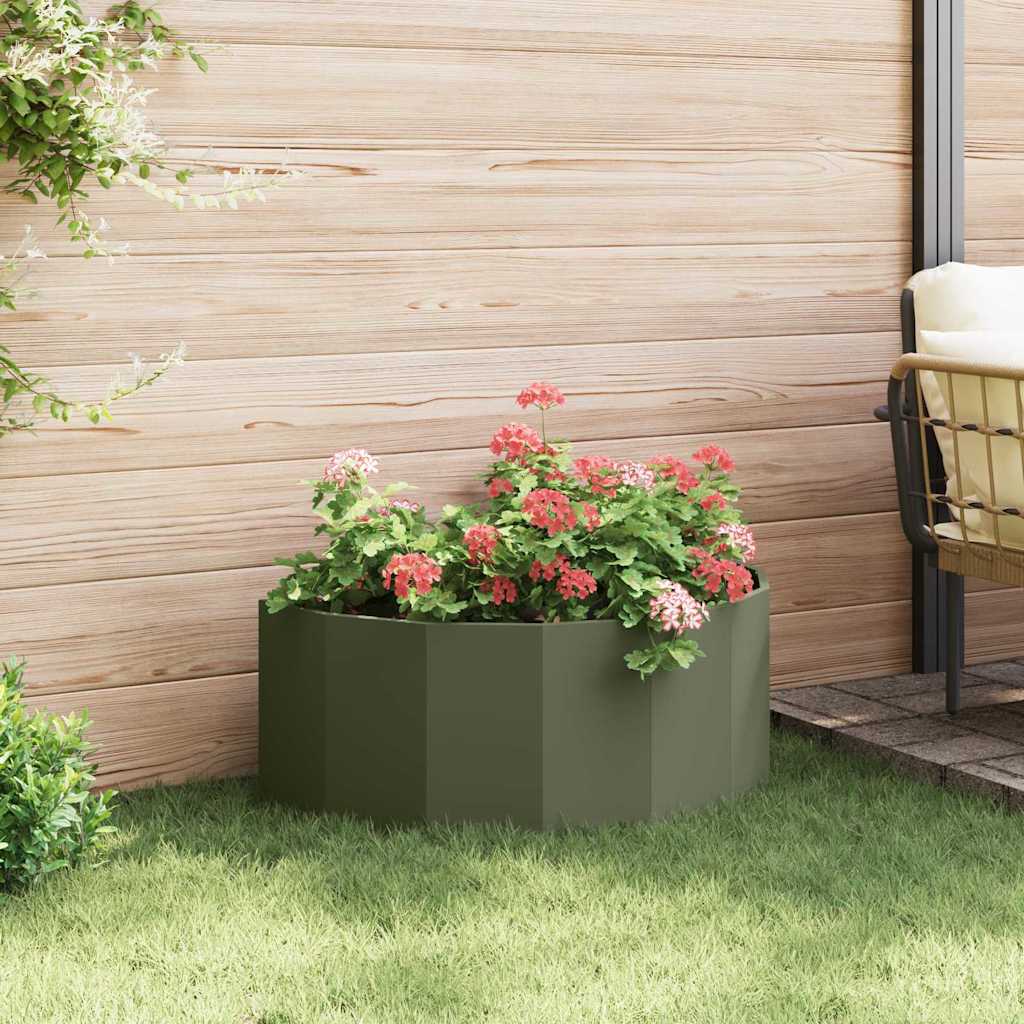 vidaXL Donica Zielony oliwkowy 90 x 45 x 35 cm Stal