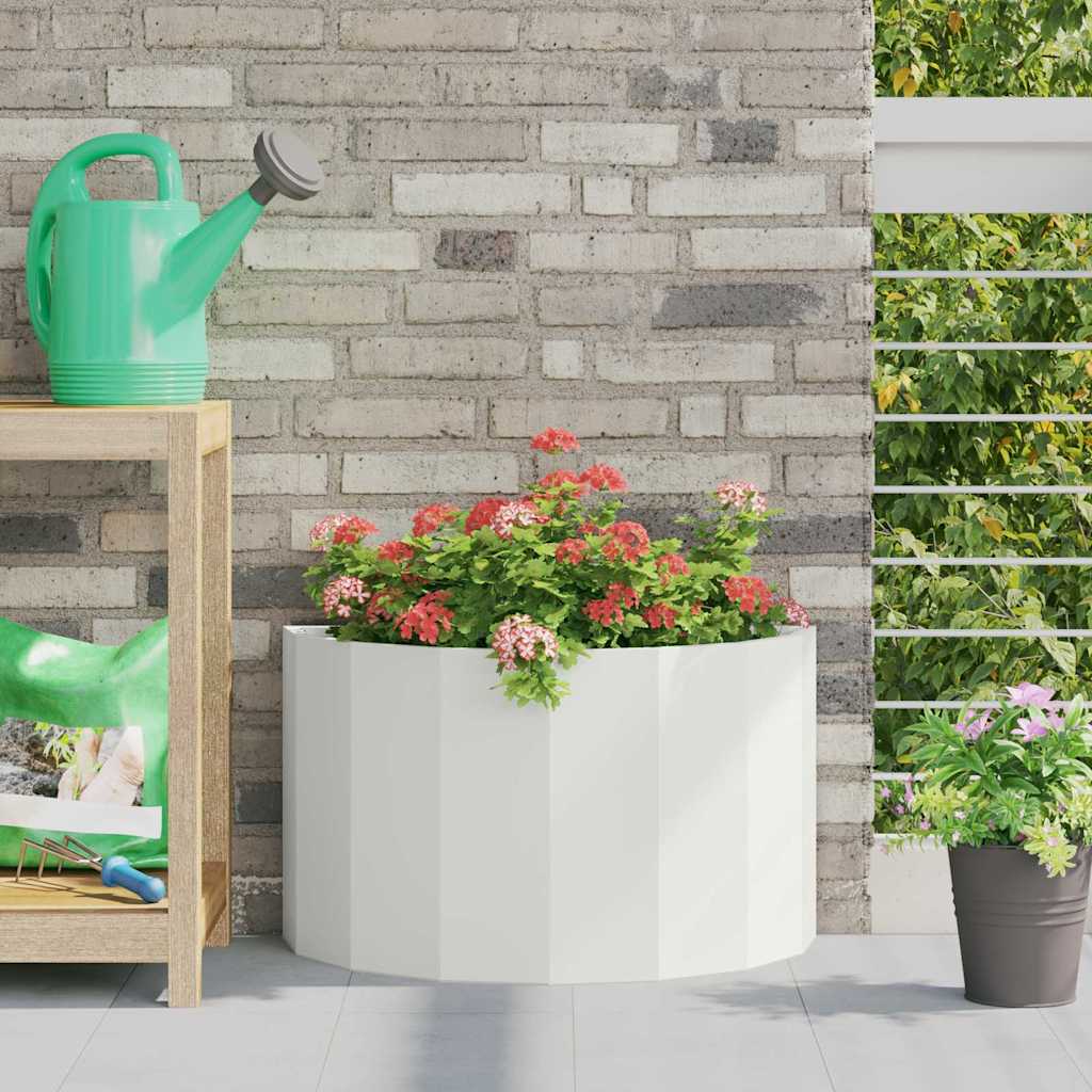 vidaXL Donica Biały 60 x 30 x 35 cm Stal