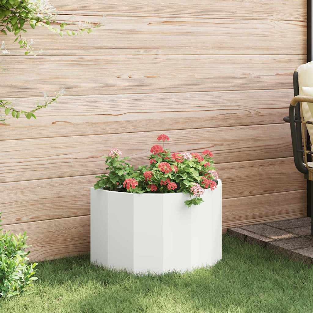 vidaXL Donica Biały 60 x 30 x 35 cm Stal