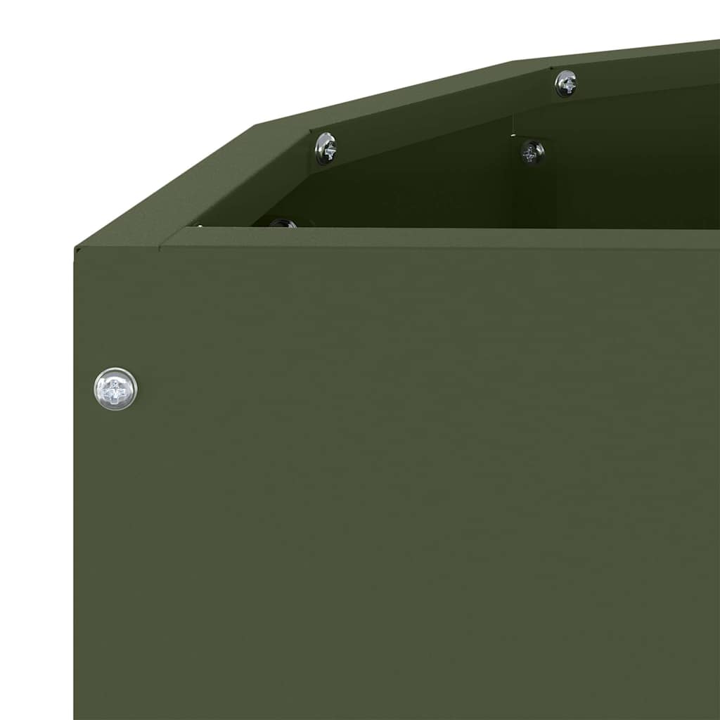 vidaXL Donica Zielony oliwkowy 60 x 30 x 35 cm Stal