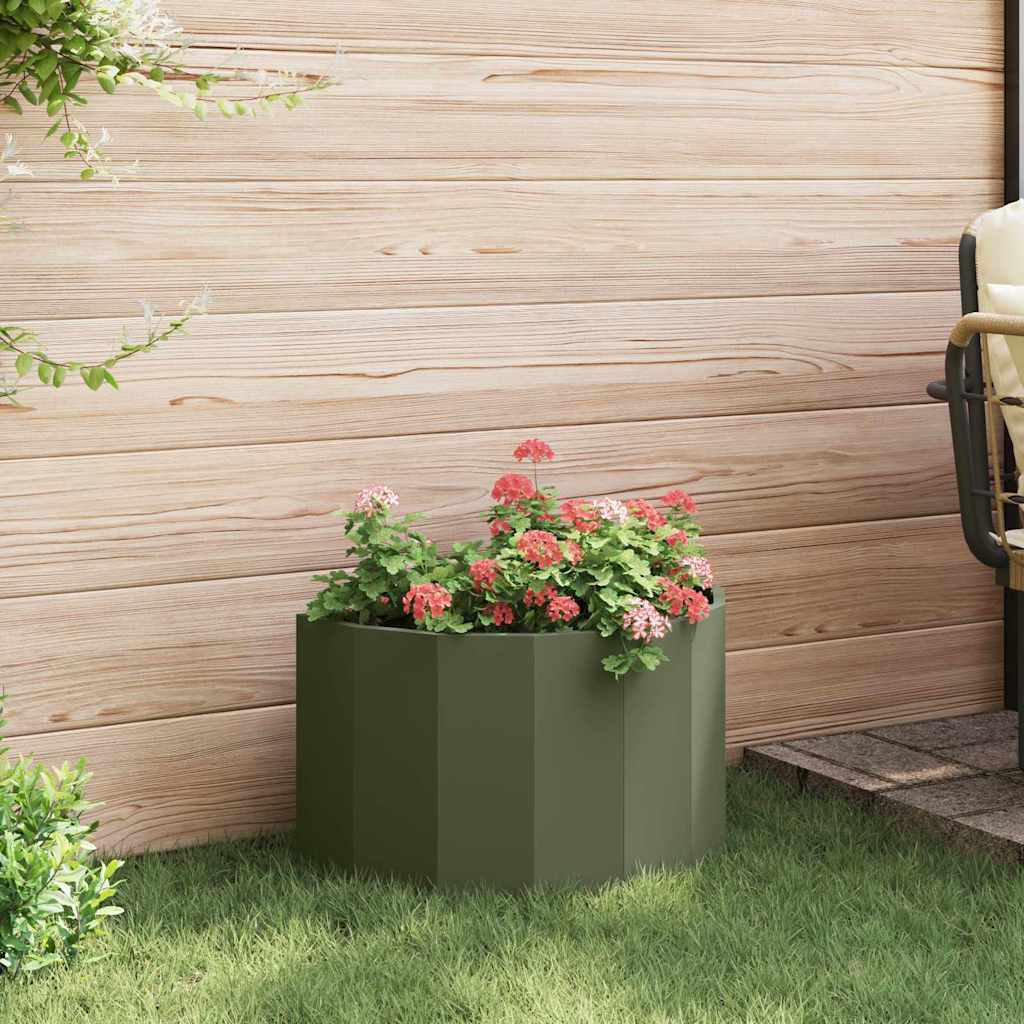 vidaXL Donica Zielony oliwkowy 60 x 30 x 35 cm Stal