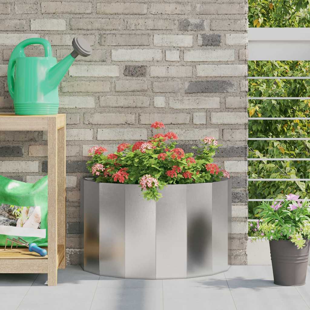 vidaXL Donica Srebrny 60 x 30 x 35 cm Stal nierdzewna