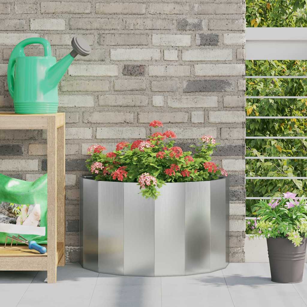 vidaXL Donica Srebrny 60 x 30 x 35 cm Stal Galwanizowana