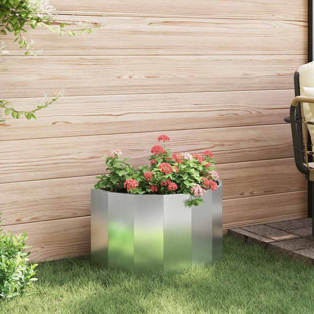 vidaXL Donica Srebrny 60 x 30 x 35 cm Stal Galwanizowana