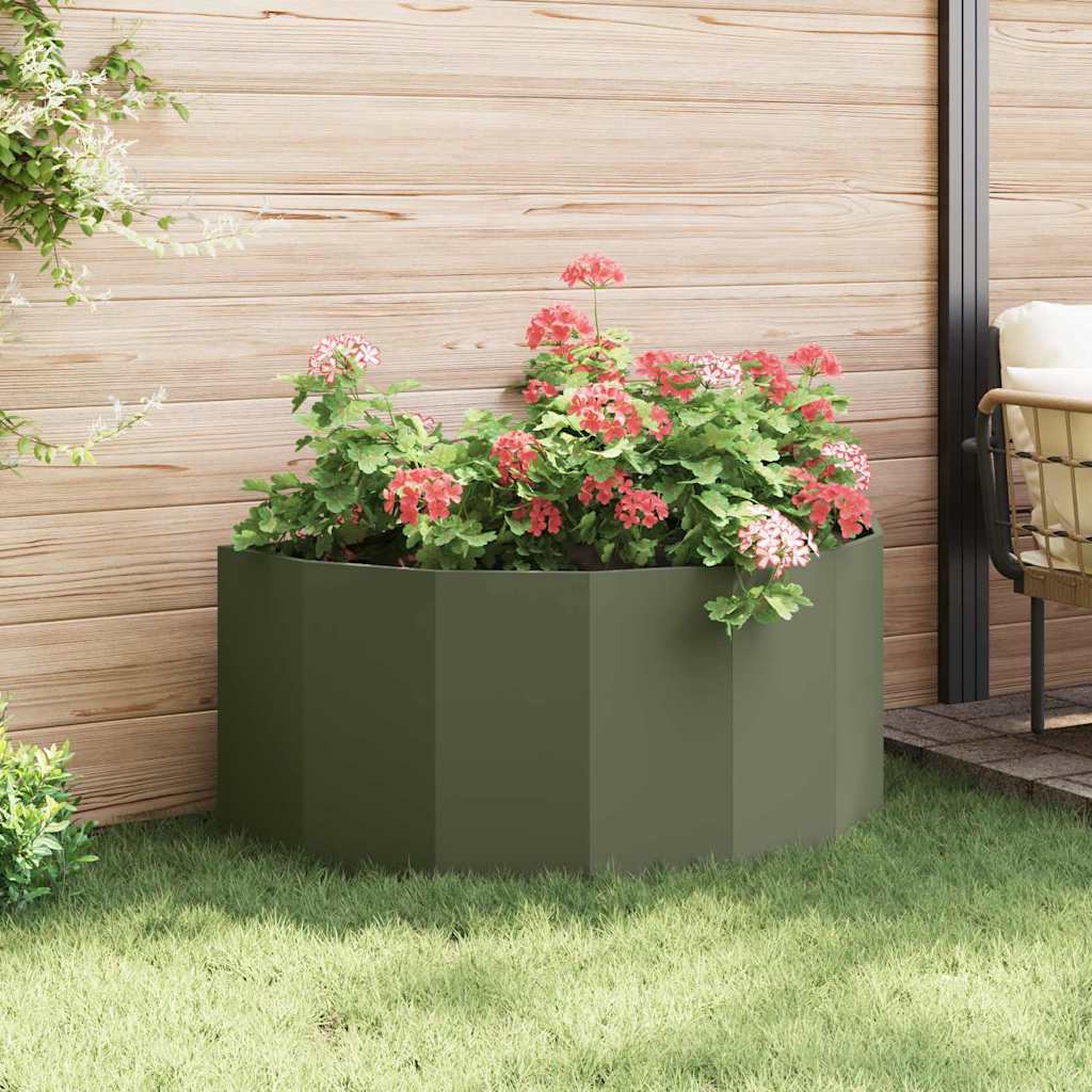 vidaXL Donica Zielony oliwkowy 120 x 60 x 50 cm Stal
