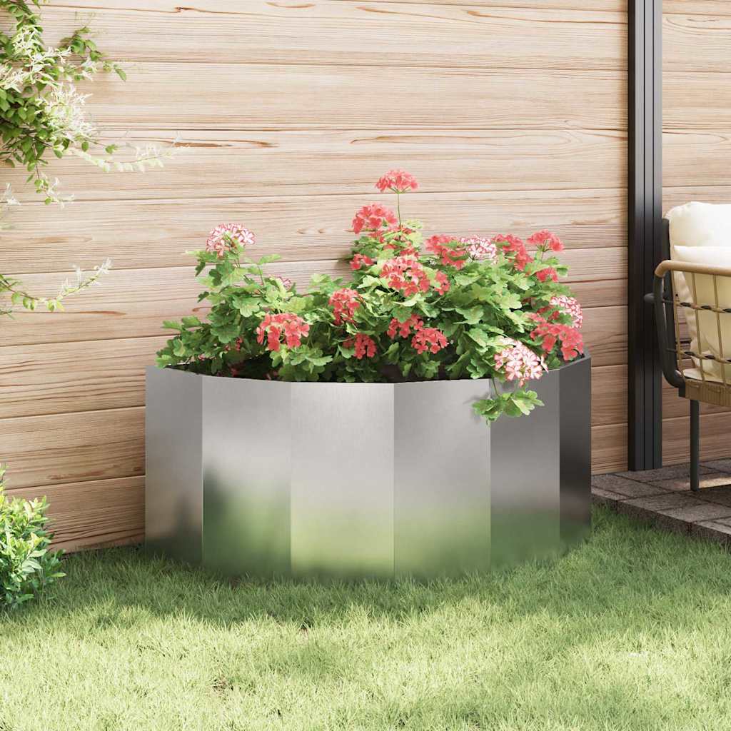 vidaXL Donica Srebrny 120 x 60 x 50 cm Stal nierdzewna