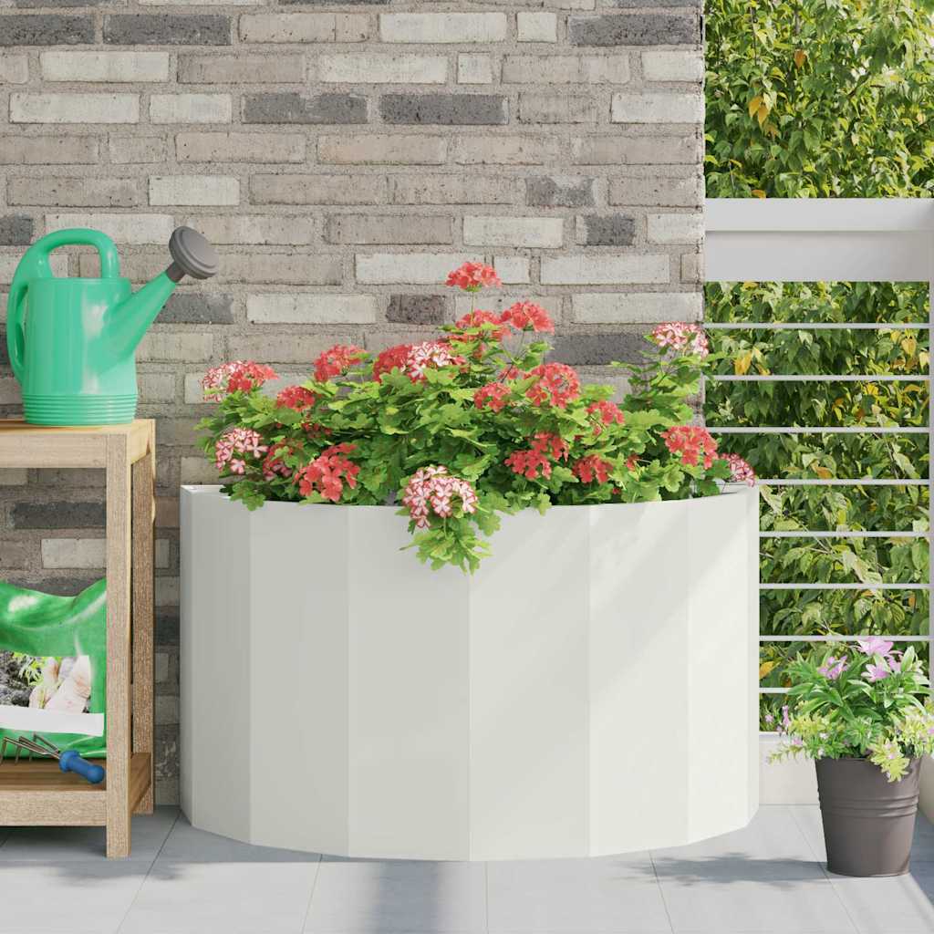 vidaXL Donica Biały 90 x 45 x 50 cm Stal