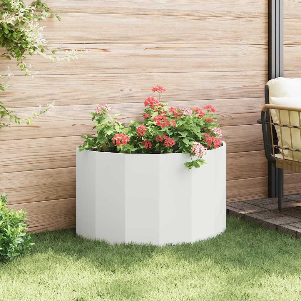vidaXL Donica Biały 90 x 45 x 50 cm Stal