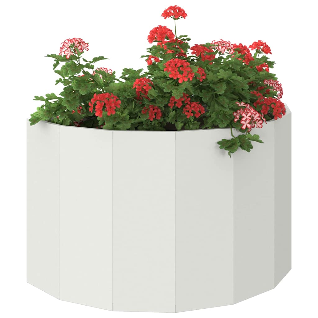 vidaXL Donica Biały 90 x 45 x 50 cm Stal