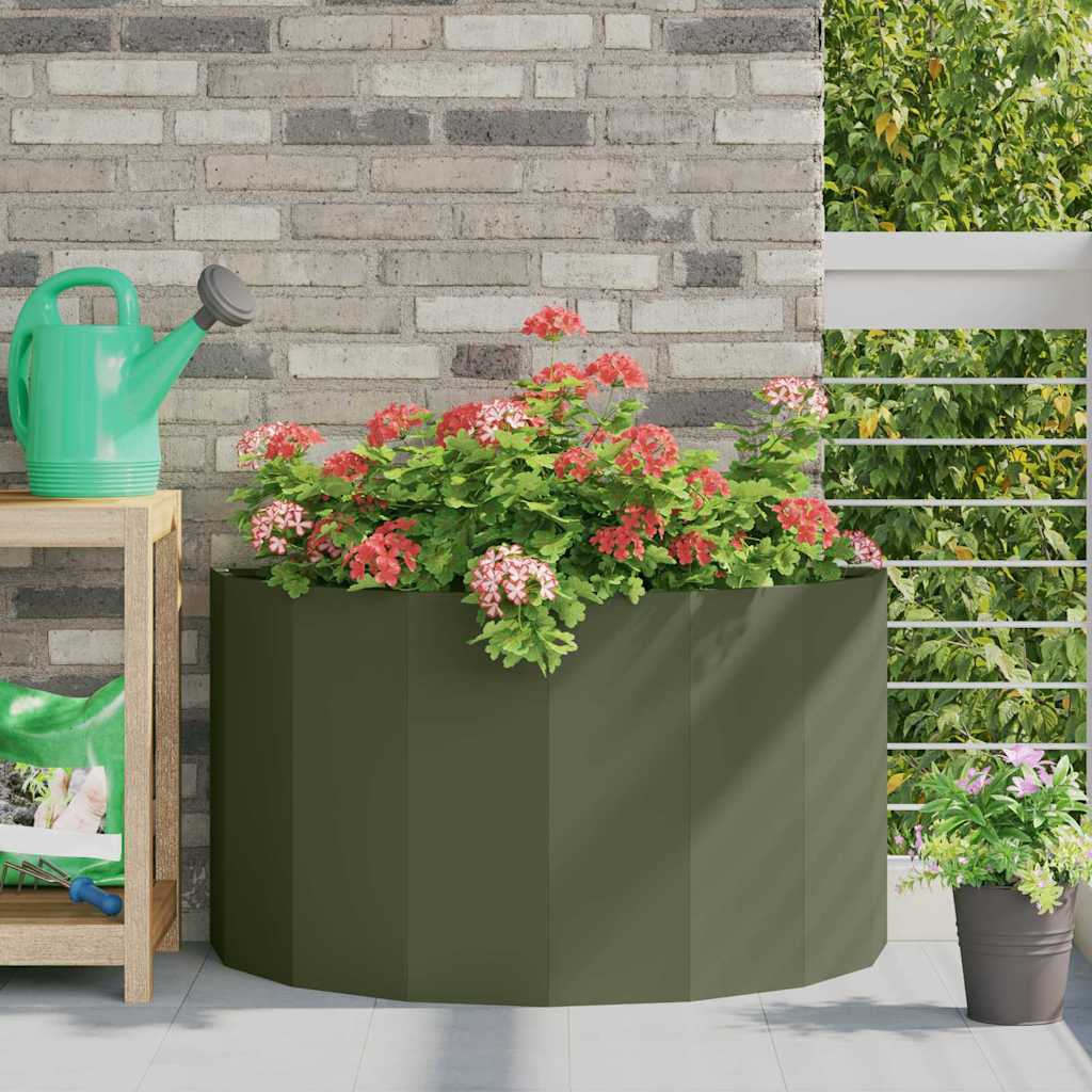 vidaXL Donica Zielony oliwkowy 90 x 45 x 50 cm Stal