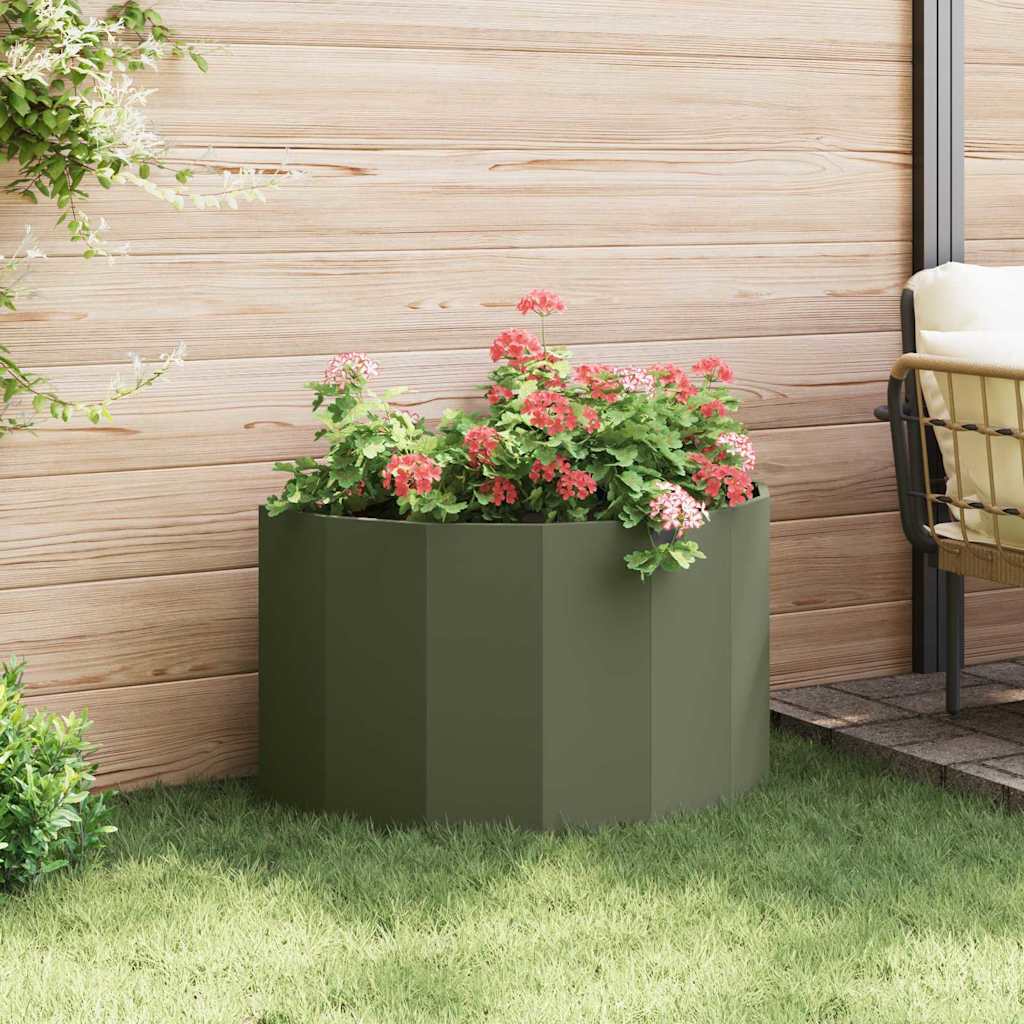vidaXL Donica Zielony oliwkowy 90 x 45 x 50 cm Stal