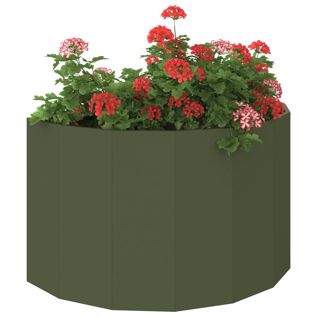 vidaXL Donica Zielony oliwkowy 90 x 45 x 50 cm Stal
