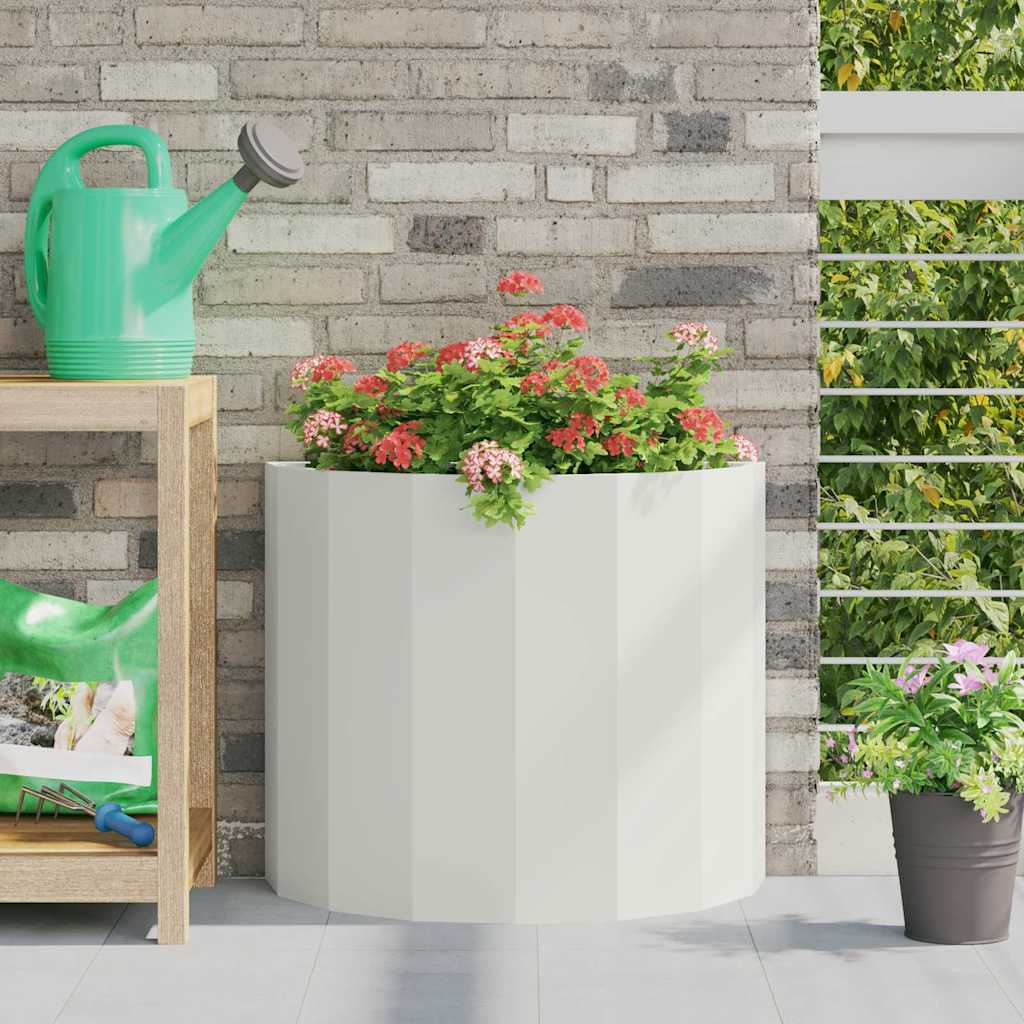 vidaXL Donica Biały 60 x 30 x 50 cm Stal