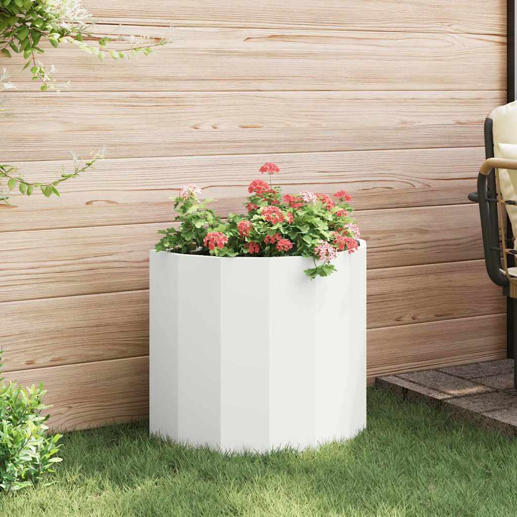 vidaXL Donica Biały 60 x 30 x 50 cm Stal