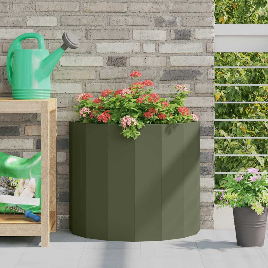 vidaXL Donica Zielony oliwkowy 60 x 30 x 50 cm Stal