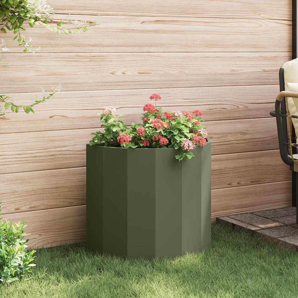 vidaXL Donica Zielony oliwkowy 60 x 30 x 50 cm Stal