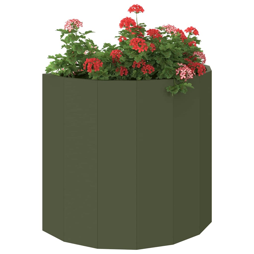 vidaXL Donica Zielony oliwkowy 60 x 30 x 50 cm Stal