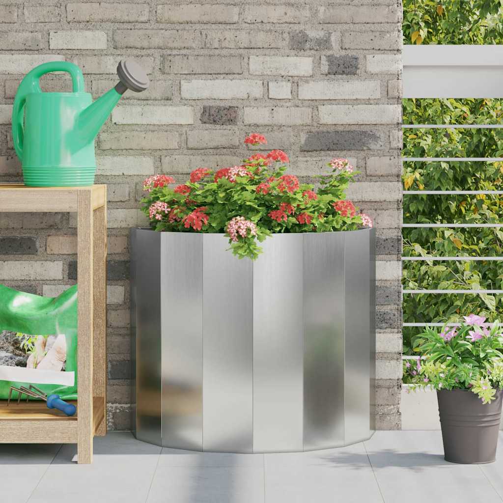 vidaXL Donica Srebrny 60 x 30 x 50 cm Stal Galwanizowana