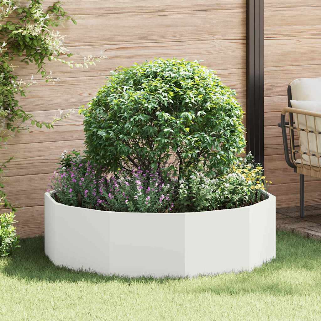 vidaXL Donica Biały 120 x 120 x 35 cm Stal