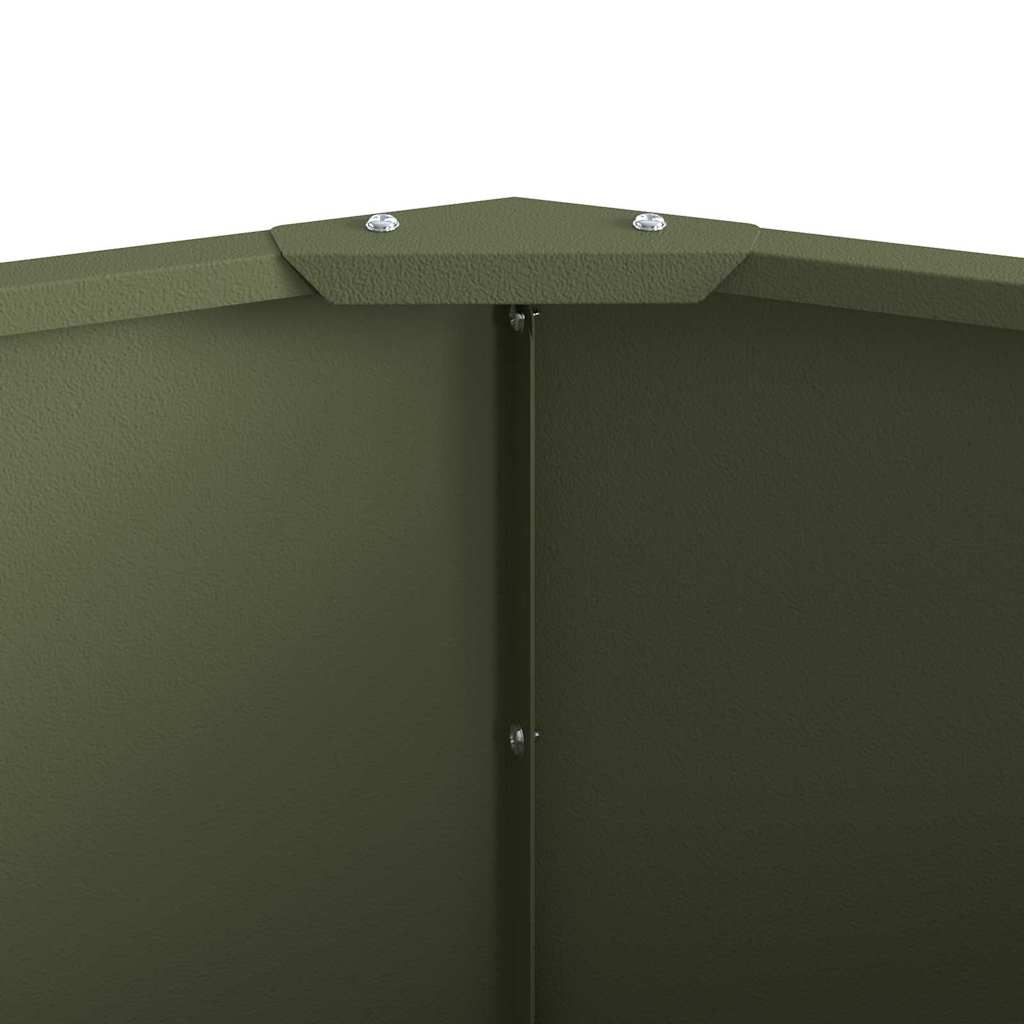 vidaXL Donica Zielony oliwkowy 120 x 120 x 35 cm Stal