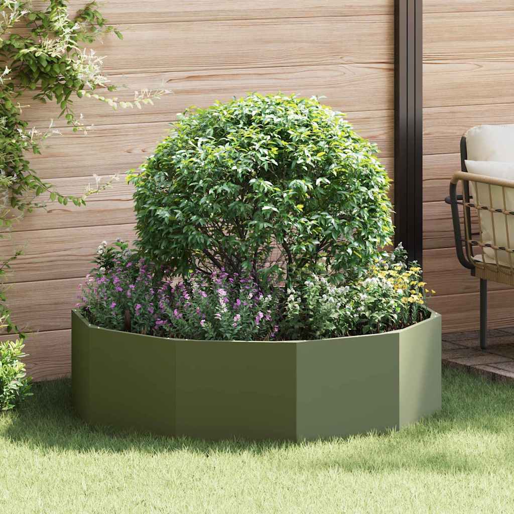 vidaXL Donica Zielony oliwkowy 120 x 120 x 35 cm Stal