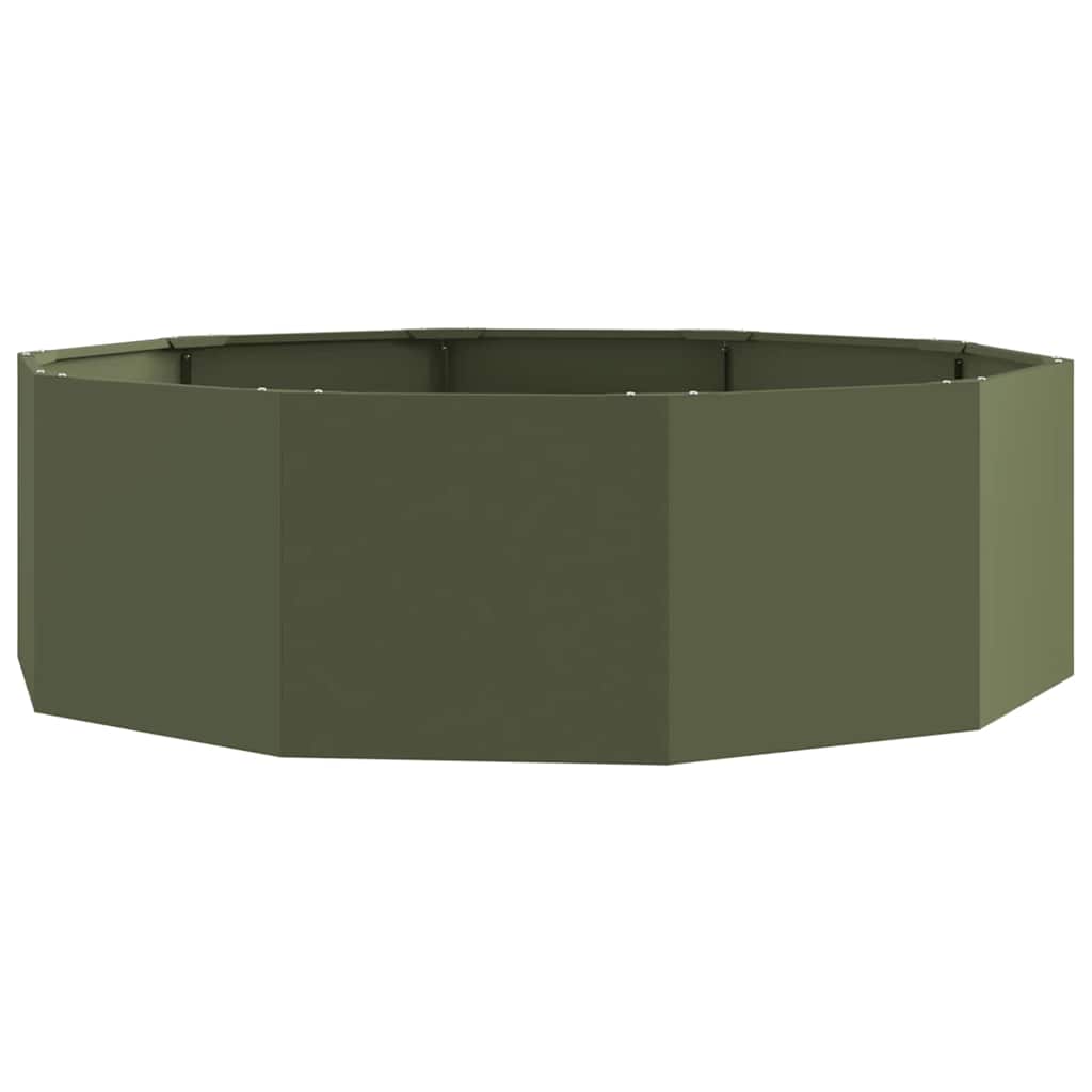 vidaXL Donica Zielony oliwkowy 120 x 120 x 35 cm Stal