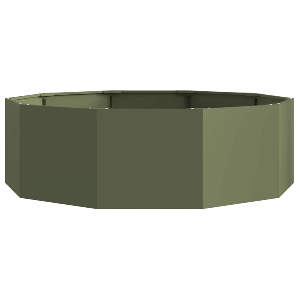 vidaXL Donica Zielony oliwkowy 120 x 120 x 35 cm Stal