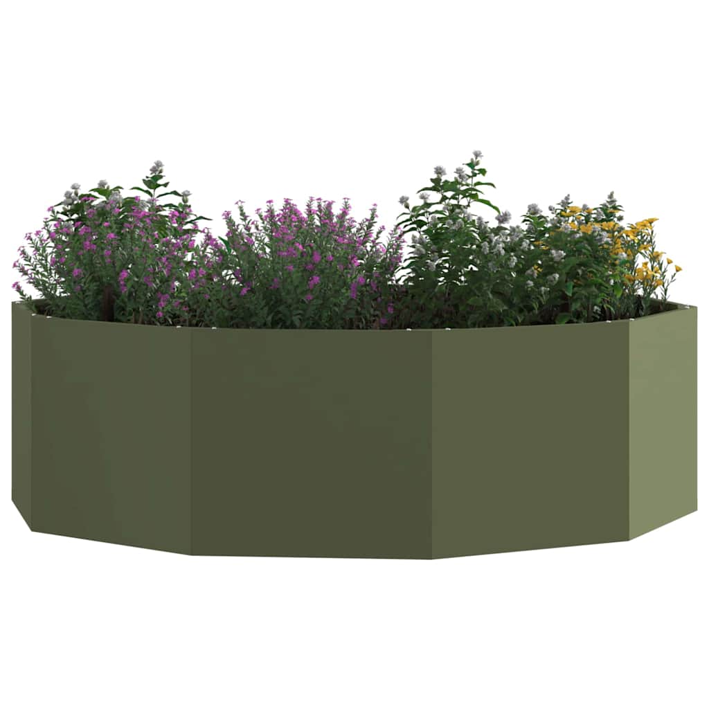 vidaXL Donica Zielony oliwkowy 120 x 120 x 35 cm Stal