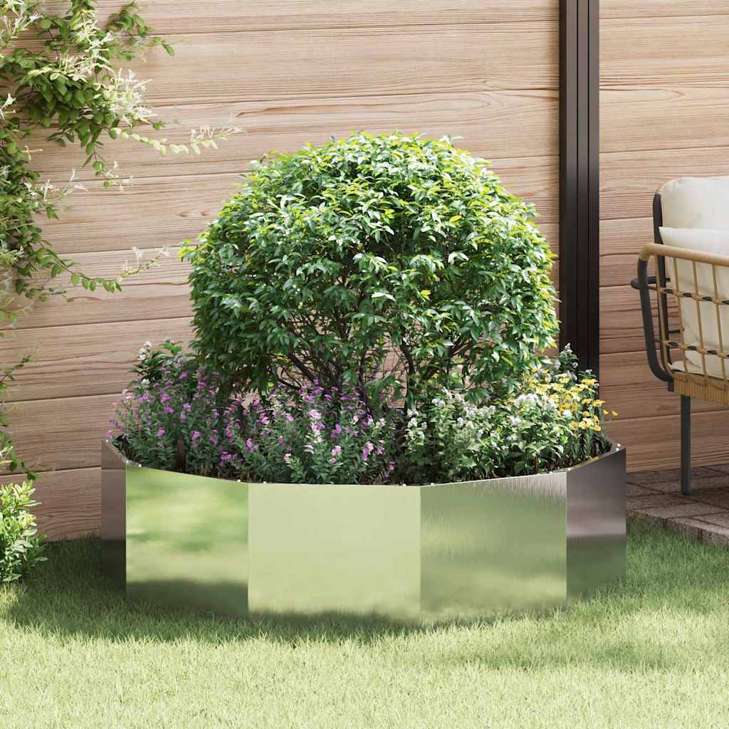 vidaXL Donica Srebrny 120 x 120 x 35 cm Stal nierdzewna