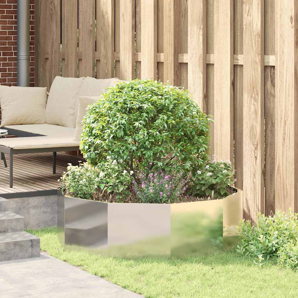 vidaXL Donica Srebrny 120 x 120 x 35 cm Stal nierdzewna
