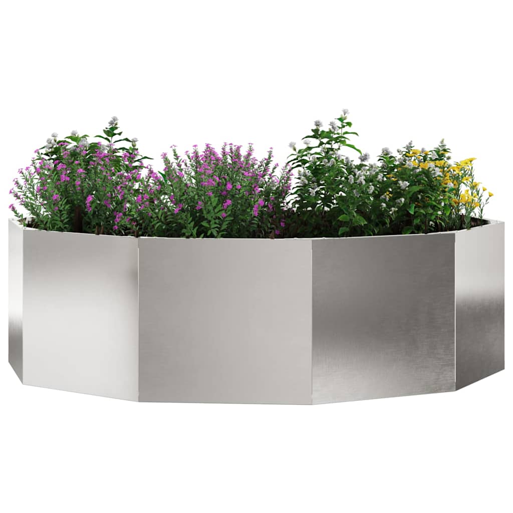 vidaXL Donica Srebrny 120 x 120 x 35 cm Stal nierdzewna