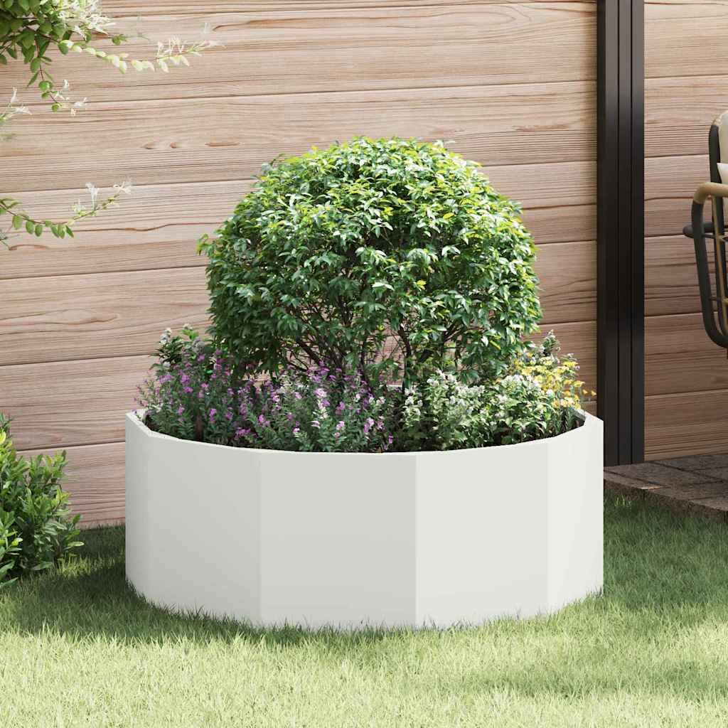 vidaXL Donica Biały 90 x 90 x 35 cm Stal