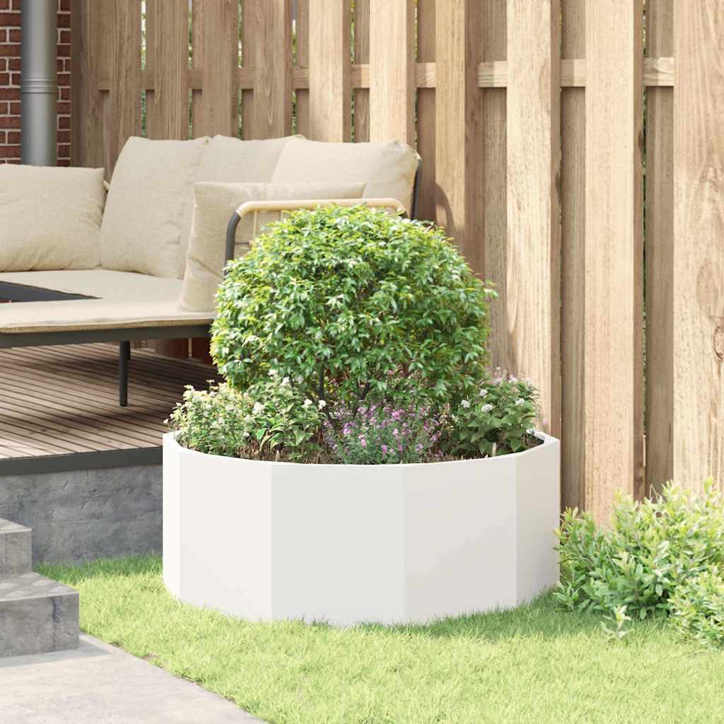 vidaXL Donica Biały 90 x 90 x 35 cm Stal