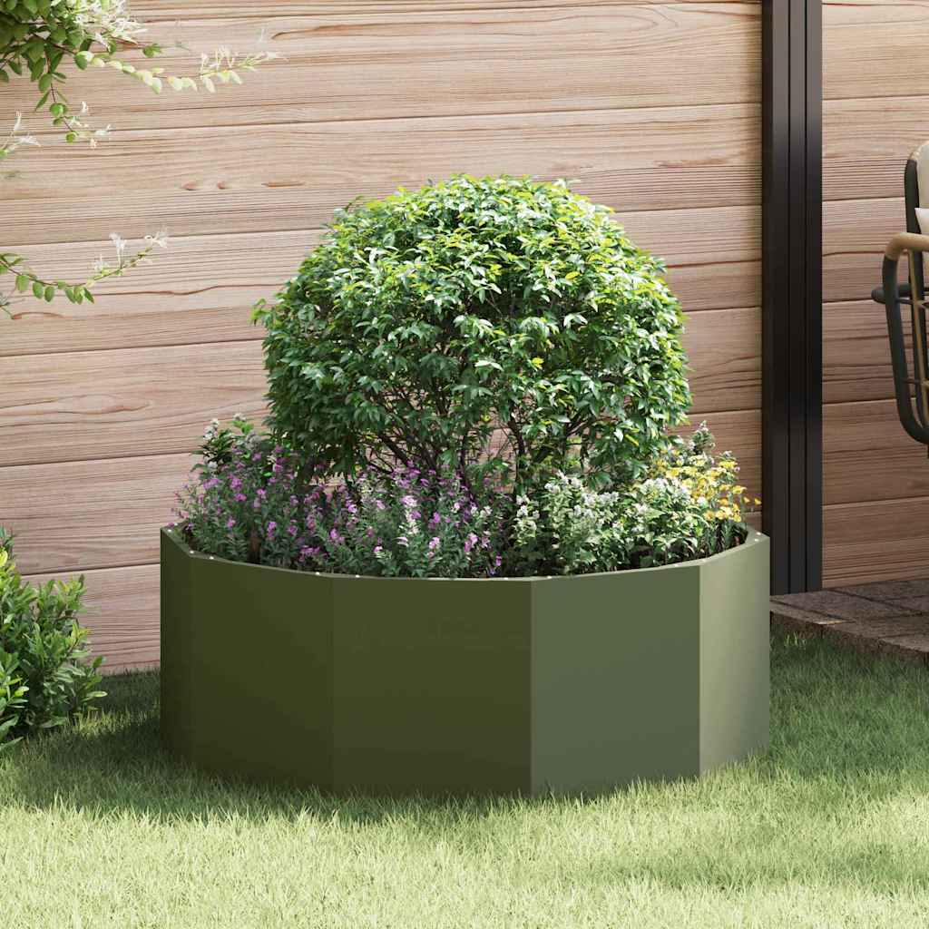 vidaXL Donica Zielony oliwkowy 90 x 90 x 35 cm Stal