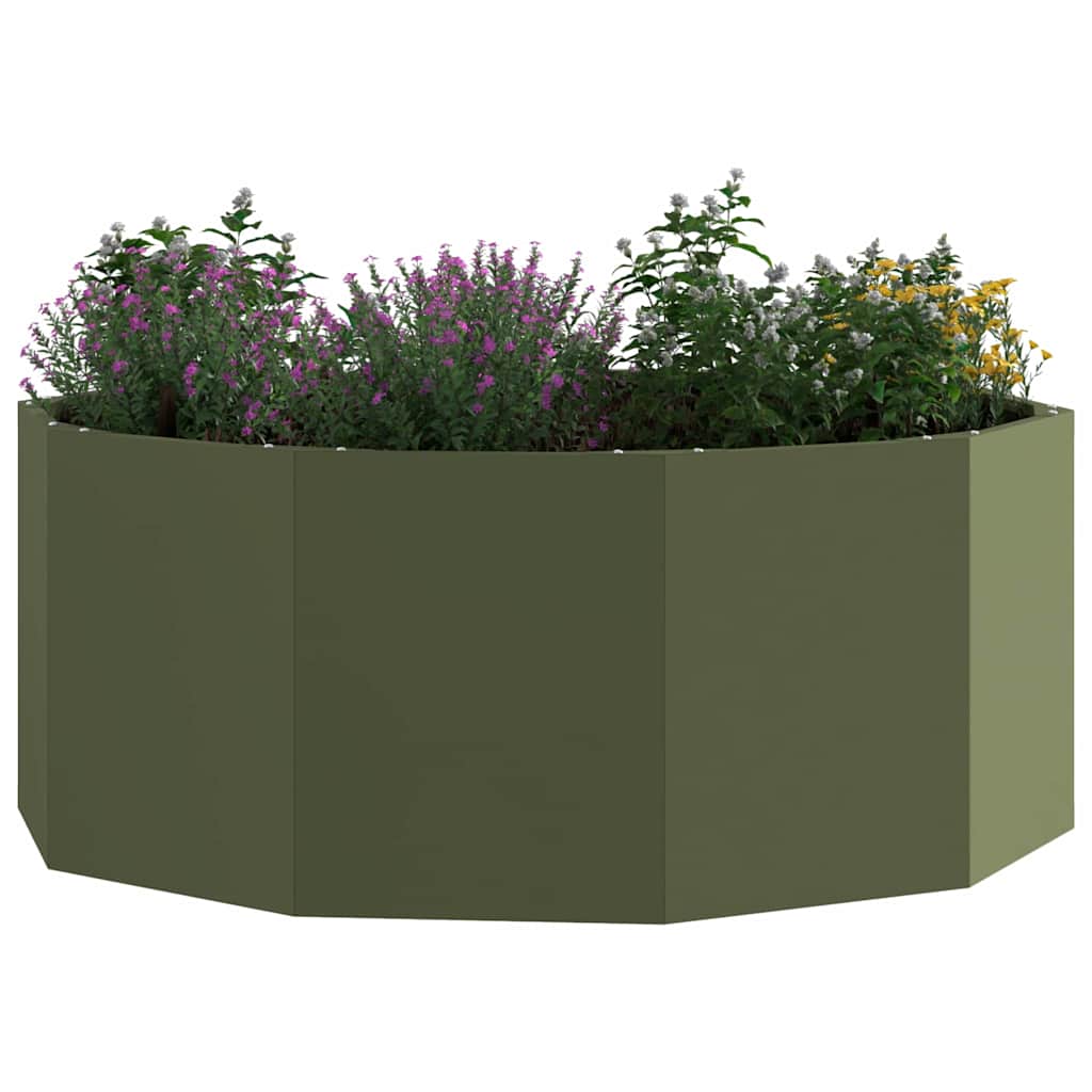 vidaXL Donica Zielony oliwkowy 90 x 90 x 35 cm Stal