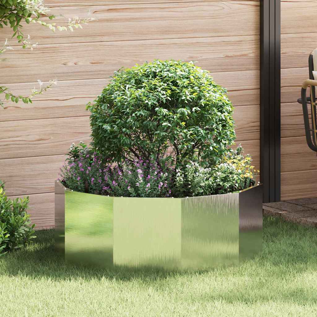 vidaXL Donica Srebrny 90 x 90 x 35 cm Stal nierdzewna