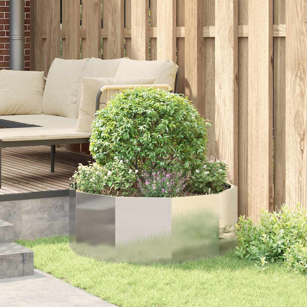 vidaXL Donica Srebrny 90 x 90 x 35 cm Stal nierdzewna