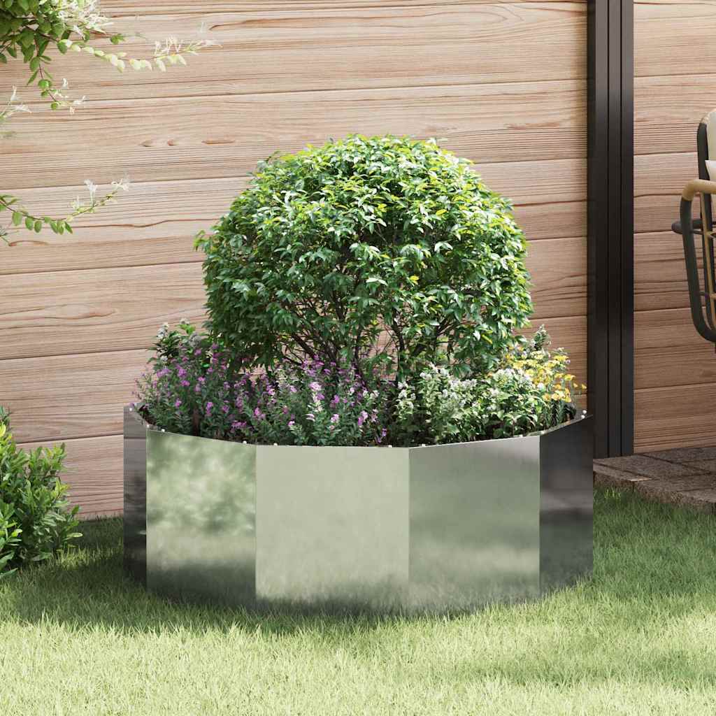 vidaXL Donica Srebrny 90 x 90 x 35 cm Stal Galwanizowana