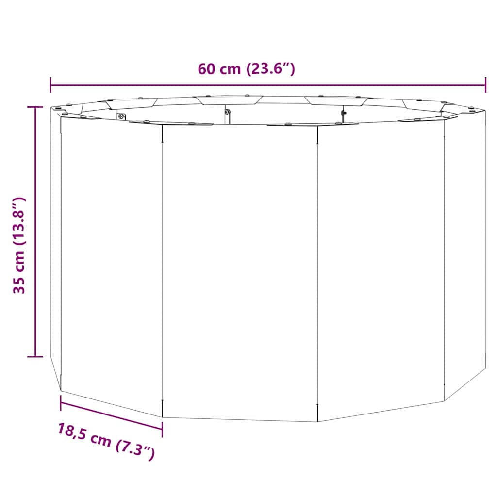 vidaXL Donica Antracyt 60 x 60 x 35 cm Stal