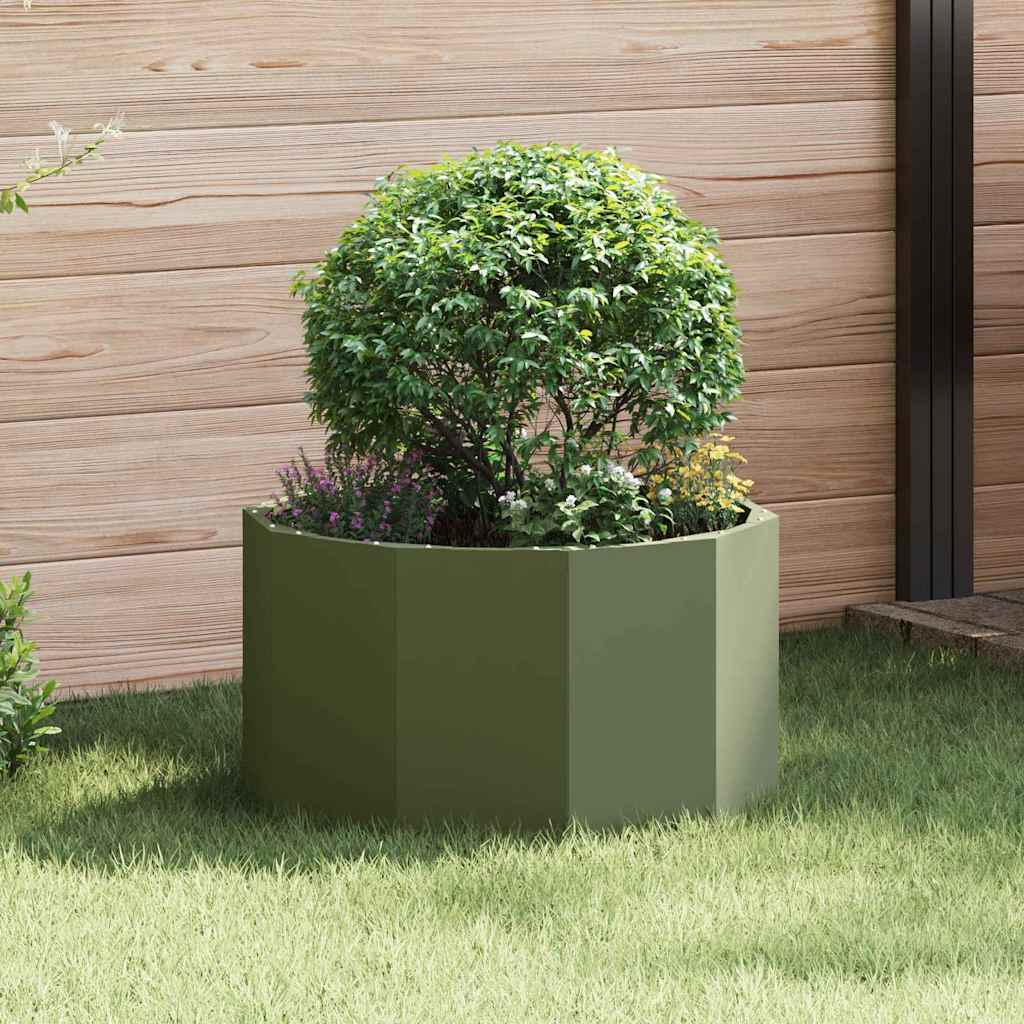 vidaXL Donica Zielony oliwkowy 60 x 60 x 35 cm Stal